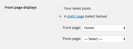 set frontpage