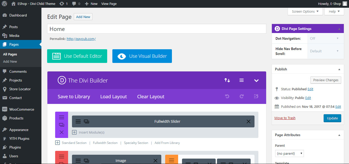 Activate Page builder